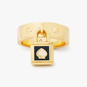 Kate Spade lock and spade enamel ring Size 7
